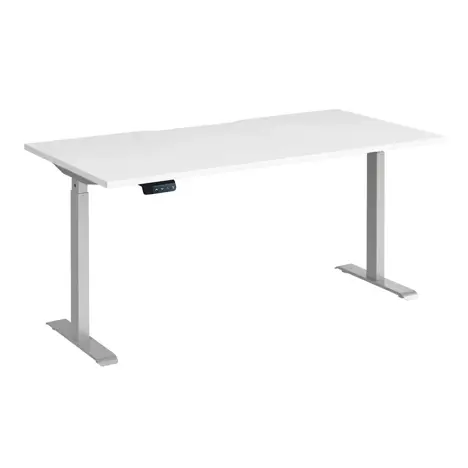 Elev8 Contract Straight Sit-Stand Desk - 1600 - Silver - White